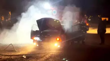 Muratlı'da Park Halindeki Araçta Yangın