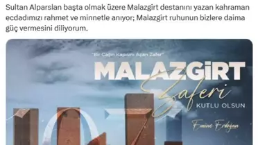 Emine Erdoğan Malazgirt Zaferi'ni Kutladı