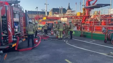 Haydarpaşa Limanı'nda yangın:1 yaralı