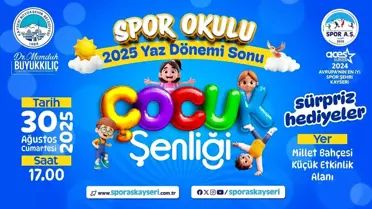 Kayseri'de 2025 Spor Okulları Yaz Dönemi Çocuk Şenliği Düzenleniyor