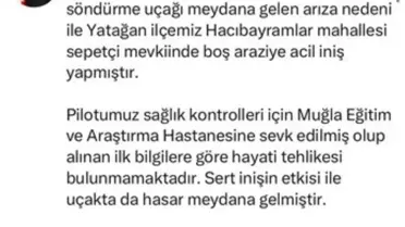 Muğla'da Uçak Acil İniş Yaptı