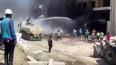 Hatay'da İnşaat Yangını Kontrol Altına Alındı