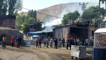 Erzurum'da Kırmızıtaş Köyü'nde Yangın