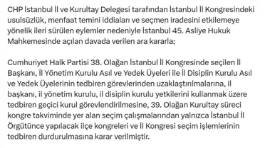 CHP İstanbul Kongresi İptaline Dair Açıklama
