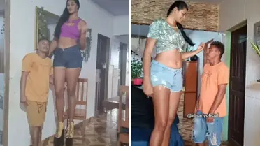 Eşiyle boy farkına meydan okudu: 'Jigantizm' hastalığı genç modeli mutluluğa götürdü