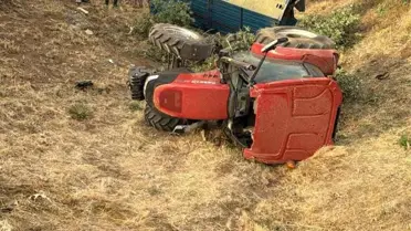 Karayazı'da Traktör Devrildi