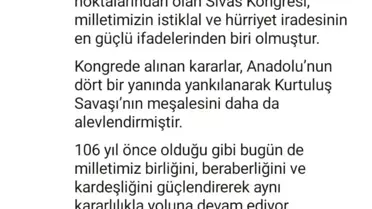 İletişim Başkanı Duran: '106 yıl önce olduğu gibi bugün de milletimiz birliğini, beraberliğini ve kardeşliğini güçlendirerek aynı kararlılıkla yoluna...