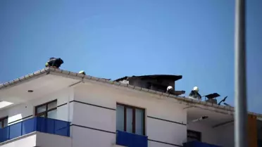 Karatay'da Apartman Çatısında Yangın