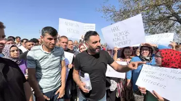 İşçiler Tekirdağ'da Alacakları İçin Protesto Düzenledi