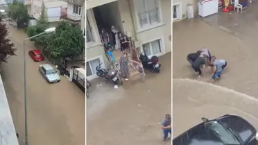 Bursa'yı sağanak vurdu! Evleri su bastı, sular dize kadar çıktı