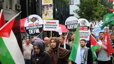 Uşak'ta Sumud Filosu ve Gazze'ye destek yürüyüşü