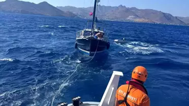Bodrum'da Yelkenli Tekne Kurtarıldı