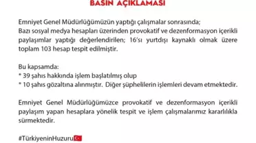 Provokatif paylaşımlar sonrası emniyet harekete geçti! 10 kişi gözaltında