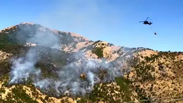 Hakkari'de Orman Yangınına Helikopterle Müdahale