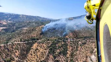 Aydın'da Zirai Alanda Yangın, Müdahale Sürüyor