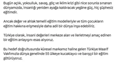 Emine Erdoğan, 5. Lider Eşleri Zirvesi'ne video mesaj gönderdi