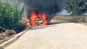 Adana'da Otomobil Yangını