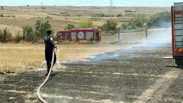 Çorlu'da Anız Yangını Kablo Fabrikasını Tehdit Etti