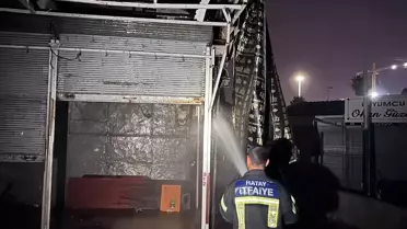 Hatay'da Metruk İş Yerinde Yangın