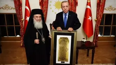 Erdoğan, Kudüs Patriği'ni Kabul Etti