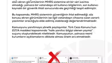 MHRS Hacklendi İddiası Asılsız