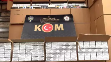 Düzce'de 3,8 Milyon Makaron Ele Geçirildi