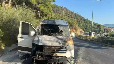 Marmaris'te Minibüs Yangını