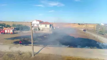 Tekirdağ'da Otluk Alanda Yangın