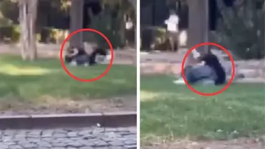 Gencecik kızlar saç başa kavga etti, çevredekiler film izler gibi seyretti