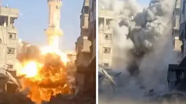 İsrail Gazze'deki camiyi yerle bir etti