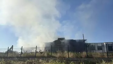 Samsun'da Kereste Fabrikasında Yangın