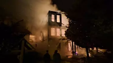 Mudurnu'daki Tarihi Konağı Yangın Sardı