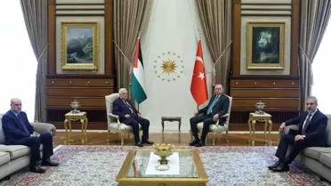 Cumhurbaşkanı Erdoğan, Filistin Devlet Başkanı Abbas'ı kabul etti