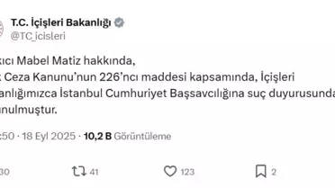 Mabel Matiz Hakkında Suç Duyurusu