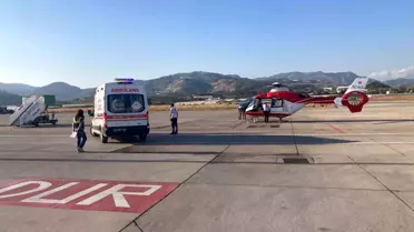 Zatürre Teşhisi Koyulan Bebek Helikopterle Taşındı