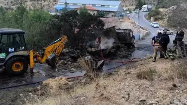 Elmadağ'da Tır Yangını İki Kez Söndürüldü