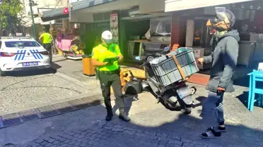 Çeşme'de Motosiklet Denetimi: 38 Sürücüye Ceza