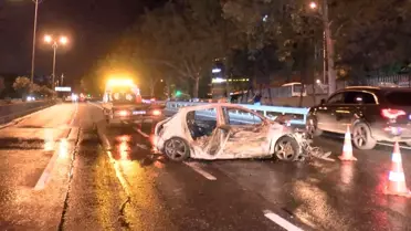 Esenler'de Kaza: 5 Yaralı, Araçta Yangın