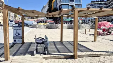 Kuşadası'nda Engelli Bireylerin Gölgeliğine Zarar Verildi