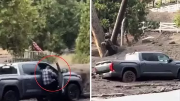 Aracını toprak kaymasından kurtarmak istedi, hayatını hiçe saydı