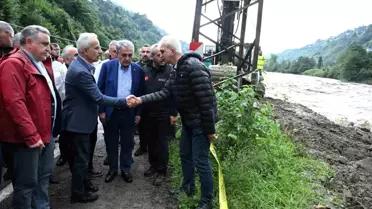 Bakan Uraloğlu Rize'de Sel Çalışmalarını İnceledi