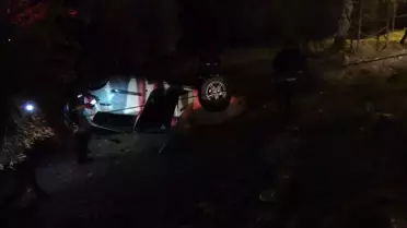 Kilis'te Zeytin Tarlasına Düşen Araçta Sürücü Yaralandı