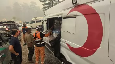 Kızılay'dan Yangın Müdahalesine Destek