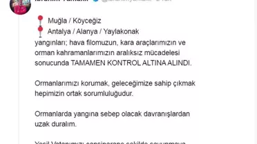 Köyceğiz ve Alanya'daki Yangınlar Kontrol Altına Alındı
