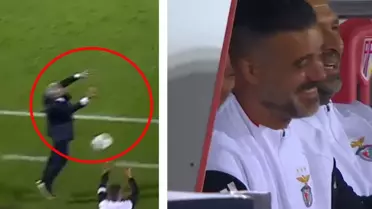 Mourinho kendisini kaleci sandı, kulübedekiler dahi kendini tutamadı