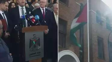 İngiltere Filistin'i resmen tanıdı, Londra'da bayrak göndere çekildi