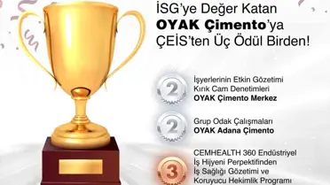 OYAK Çimento, İSG Ödüllerinde Üç Kategoride Ödül Aldı