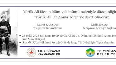 Yörük Ali Efe, Ölümünün 74. Yıl Dönümünde Yenipazar'da Anılacak