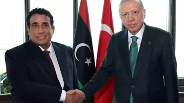 Cumhurbaşkanı Erdoğan, Libya Başkanlık Konseyi Başkanı El-Menfi ile görüştü