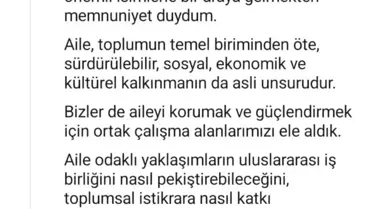 Emine Erdoğan'dan 'Birlikte Daha İyiye: Aileden Başlayan Küresel Dayanışma' etkinliğine ilişkin paylaşım